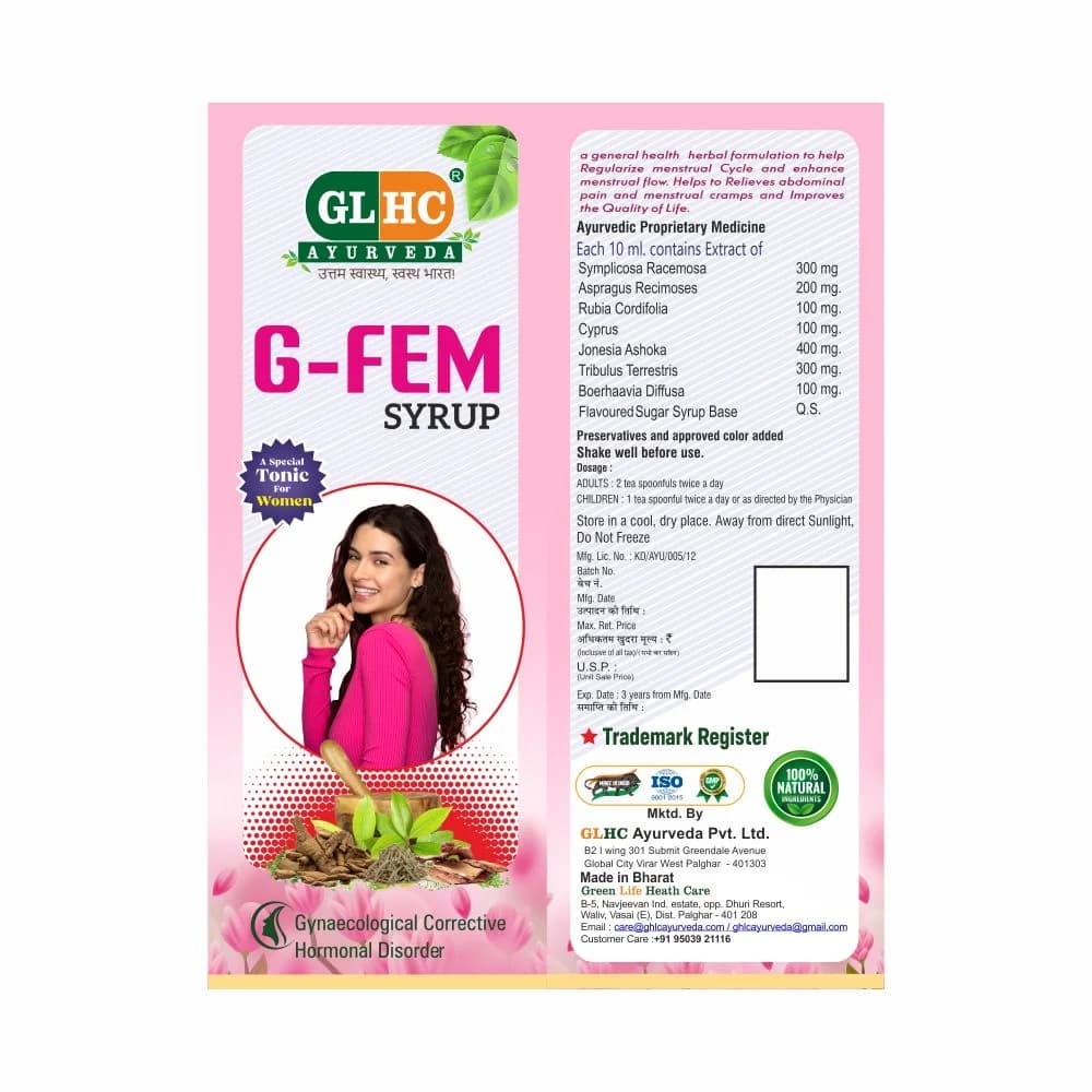 G-Fem Syrup Manufacturing License and Quality Details